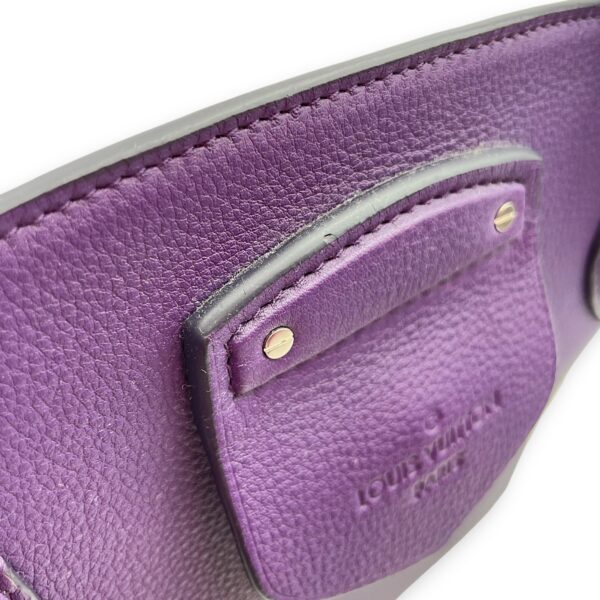 Milaris Purple Top Handle Bag in Calfskin, Silver hardware - Image 7