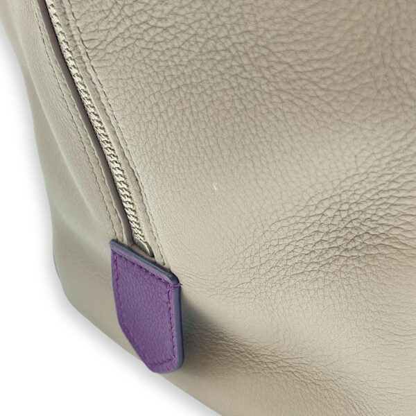 Milaris Purple Top Handle Bag in Calfskin, Silver hardware - Image 11