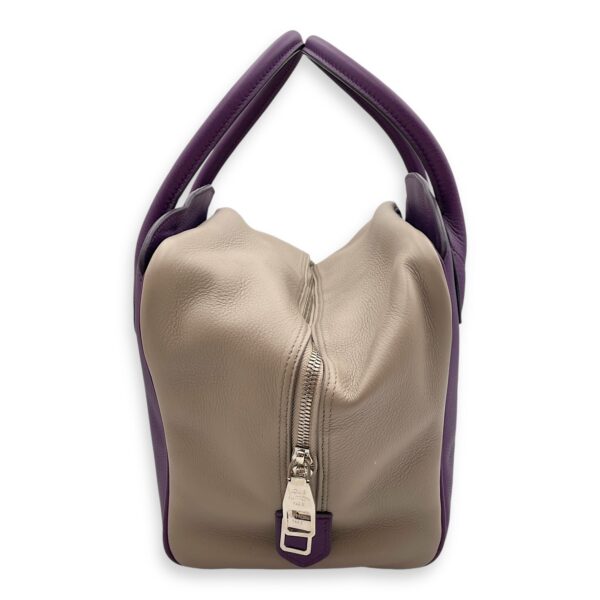 Milaris Purple Top Handle Bag in Calfskin, Silver hardware - Image 3