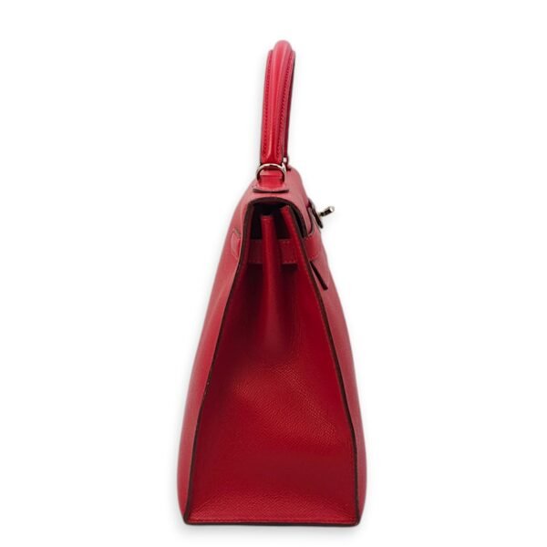 Kelly Sellier 32 Rouge Casaque in Epsom, Palladium hardware - Image 4
