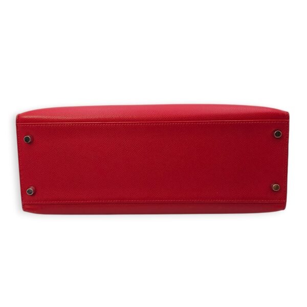 Kelly Sellier 32 Rouge Casaque in Epsom, Palladium hardware - Image 6