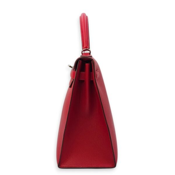 Kelly Sellier 32 Rouge Casaque in Epsom, Palladium hardware - Image 5