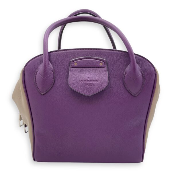 Milaris Purple Top Handle Bag in Calfskin, Silver hardware