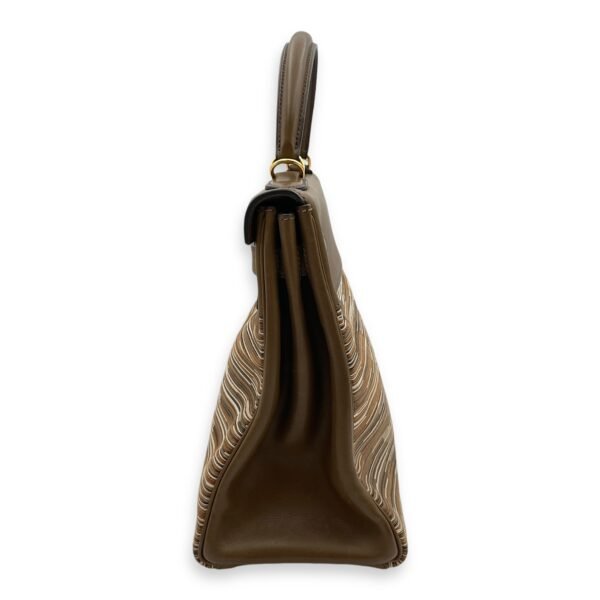 Kelly Vibrato 32 Olive in Barenia, Gold hardware - Image 4
