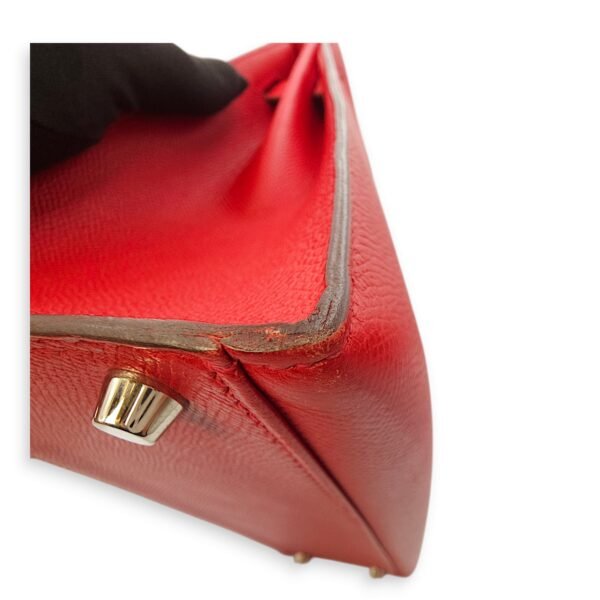 Kelly Sellier 32 Rouge Casaque in Epsom, Palladium hardware - Image 10