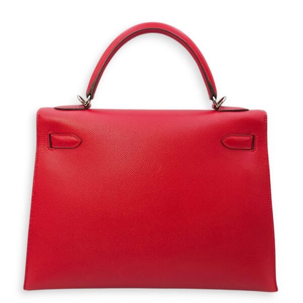 Kelly Sellier 32 Rouge Casaque in Epsom, Palladium hardware - Image 3