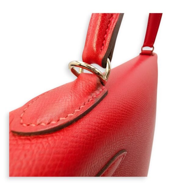 Kelly Sellier 32 Rouge Casaque in Epsom, Palladium hardware - Image 9