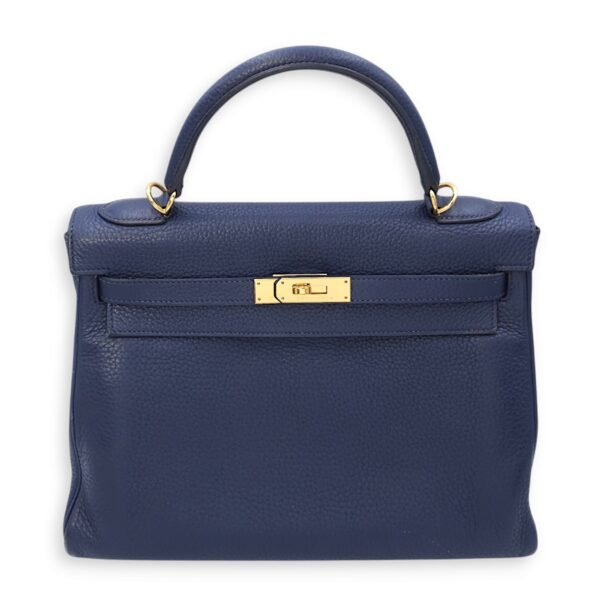 Kelly 32 Blue Sapphire in Clemence, Gold hardware - Image 2