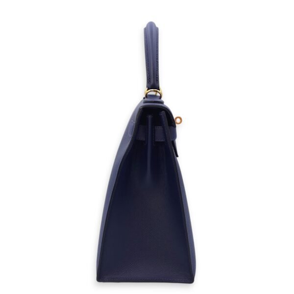 Kelly Sellier 28 Blue Sapphire in Epsom, Gold hardware - Image 3