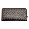 Intrecciato Zipped Around Long Brown Wallet in Calfskin, Brunito hardware - Image 2