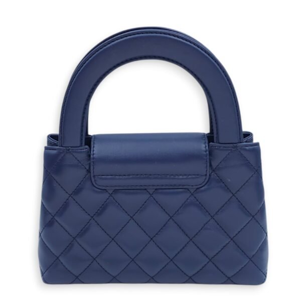 Kelly 19x12x5cm Blue Top Handle Bag in Shiny Calf, Gold hardware - Image 2