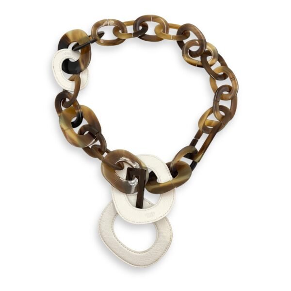 Isidore White Necklace, Horn/Lacquer hardware - Image 2