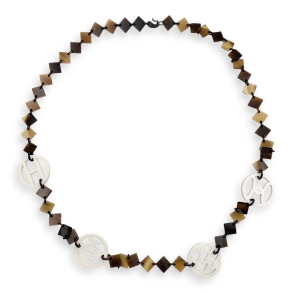 Lena Brown Necklace, Horn/Lacquer hardware