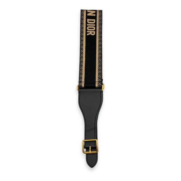 Ladies Belt 80cm Black Oblique Belt in Jacquard,Calf, Gold hardware