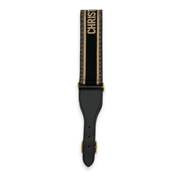 Ladies Belt 80cm Black Oblique Belt in Jacquard,Calf, Gold hardware - Image 2