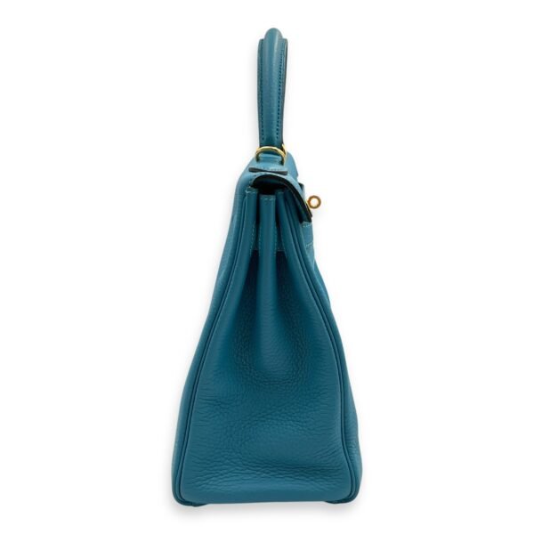 Kelly 32 Turquoise in Togo, Gold hardware - Image 3
