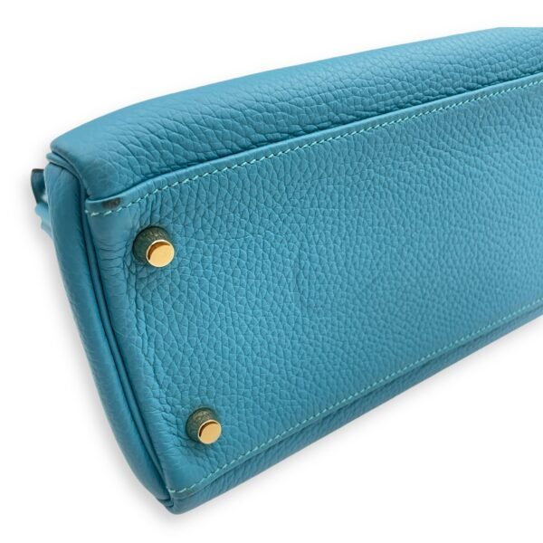 Kelly 32 Turquoise in Togo, Gold hardware - Image 7