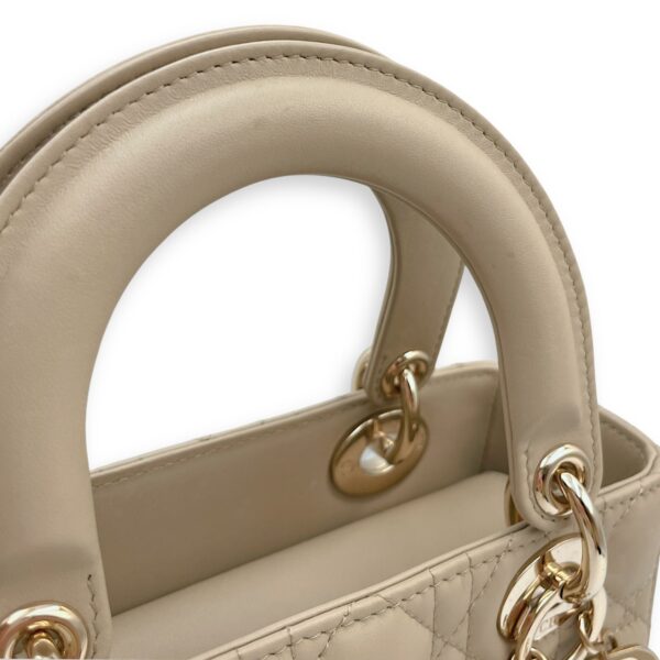 Lady Dior My ABCDior Small Beige Shoulder Bag in Lambskin, Gold hardware - Image 7