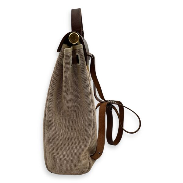 2-in-1 Herbag Brown in Toile and Vache Hunter, Gold hardware - Image 4