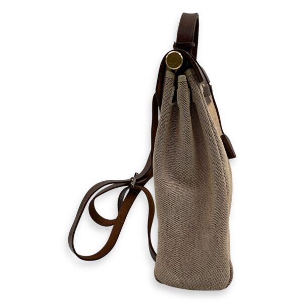 2-in-1 Herbag Brown in Toile and Vache Hunter, Gold hardware - Image 3