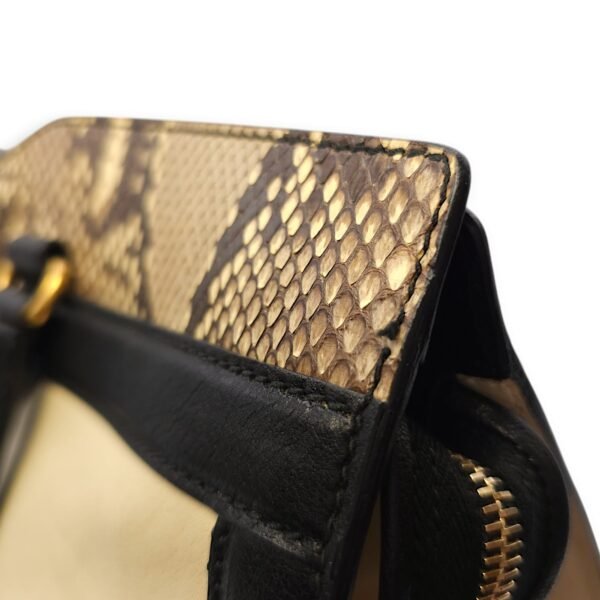 Chys Cabas 36x23x18cm Cream, beige, brown, black Top Handle Bag in Python, calf, Gold hardware - Image 9