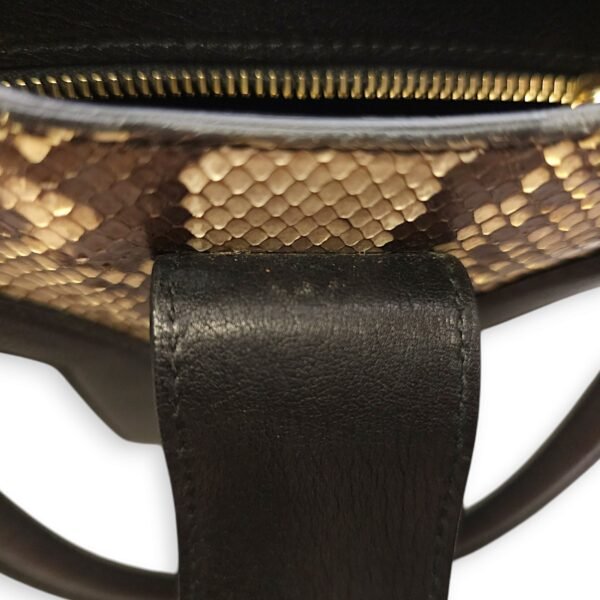 Chys Cabas 36x23x18cm Cream, beige, brown, black Top Handle Bag in Python, calf, Gold hardware - Image 12