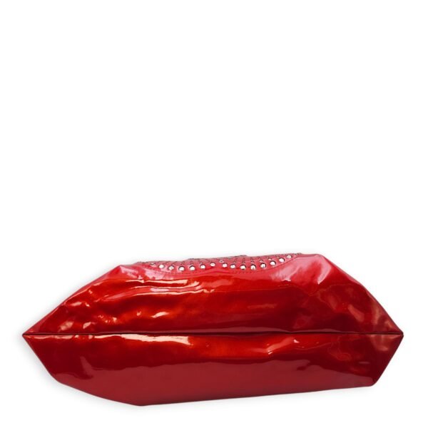 Bon Bon Embellished CC Red Tote Bag in Patent Leather, Palladium hardware - Image 6