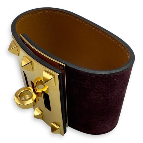 Kelly Dog Extreme S Purple Bracelet in Suede Leather, Gold hardware - Image 3