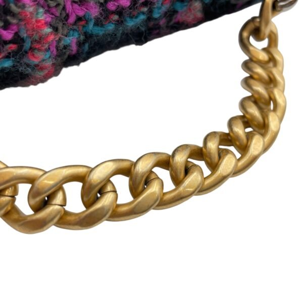 C19 Black, purple, pink,teal Wallet On Chain in Tweed, calf, 3-Tone hardware - Image 8