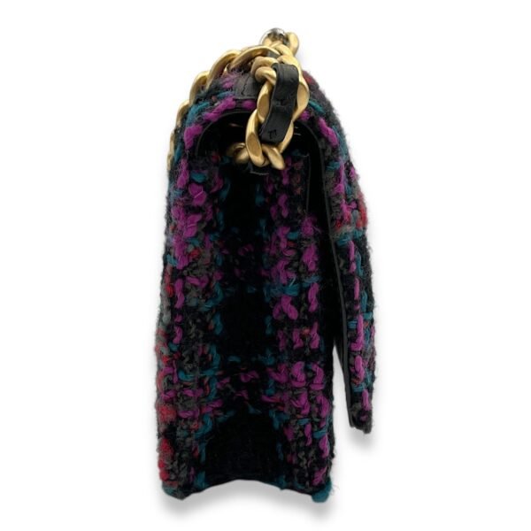 C19 Black, purple, pink,teal Wallet On Chain in Tweed, calf, 3-Tone hardware - Image 3