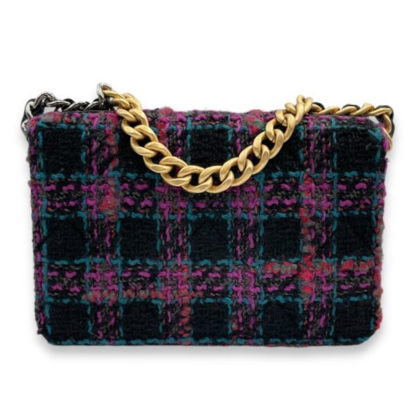 C19 Black, purple, pink,teal Wallet On Chain in Tweed, calf, 3-Tone hardware - Image 2