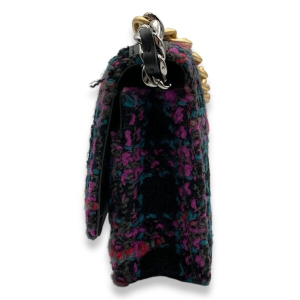 C19 Black, purple, pink,teal Wallet On Chain in Tweed, calf, 3-Tone hardware - Image 4