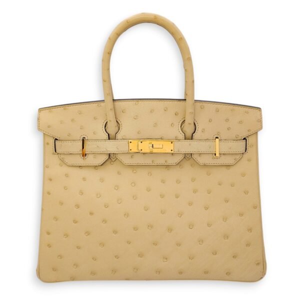 Birkin 30 Parchemin in Ostrich, Gold hardware