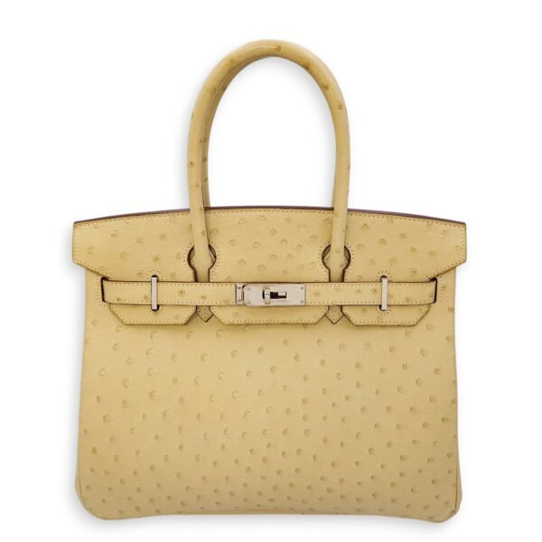 Birkin 30 Parchemin in Ostrich, Palladium hardware