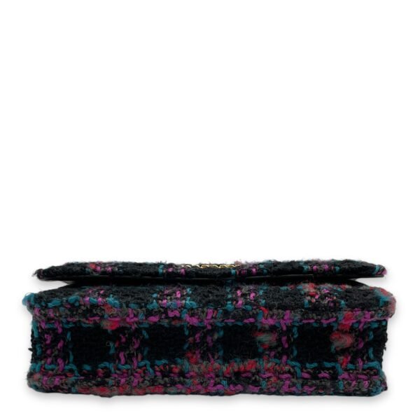 C19 Black, purple, pink,teal Wallet On Chain in Tweed, calf, 3-Tone hardware - Image 5