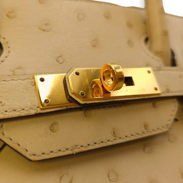 Birkin 30 Parchemin in Ostrich, Gold hardware - Image 4