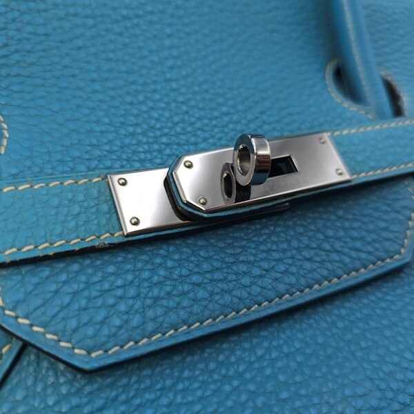 Birkin 40 Blue Jean in Togo, Palladium hardware - Image 8