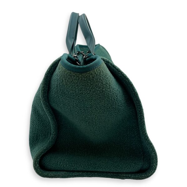 Deaville Large Green Tote Bag in Tweed, Silver hardware - Image 3