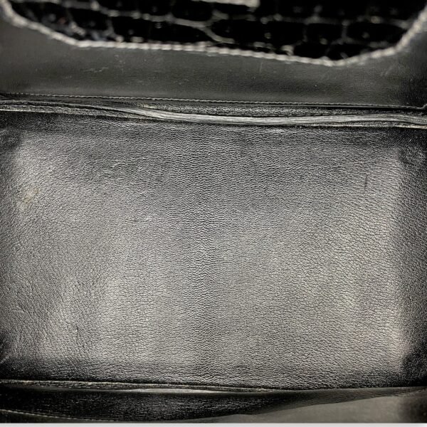 Birkin 35 Black in Shiny Porosus, Palladium hardware - Image 6