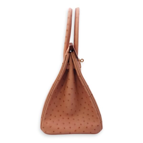Birkin 30 Terre Cuite in Ostrich, Gold hardware - Image 4