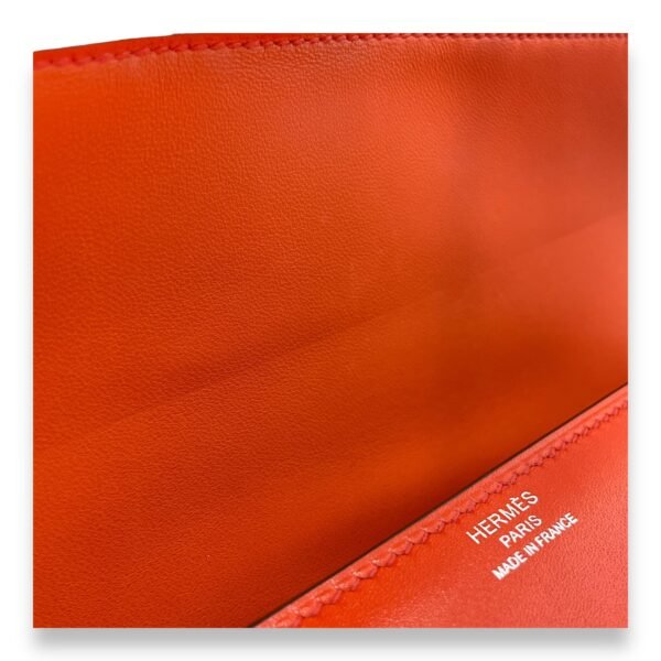 Egee Clutch Orange Poppy in Tadelakt, Palladium hardware - Image 9