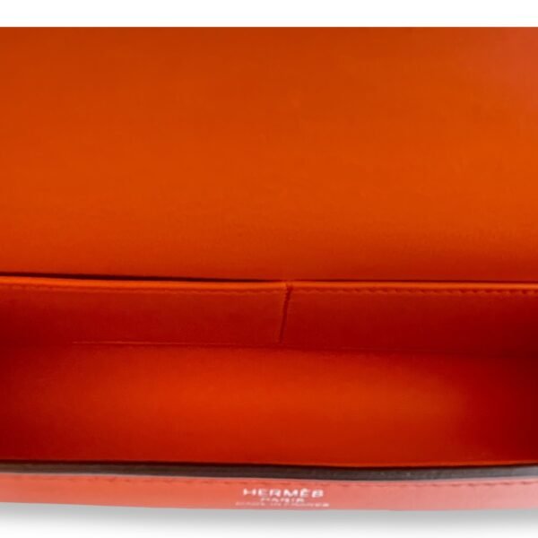Egee Clutch Orange Poppy in Tadelakt, Palladium hardware - Image 6