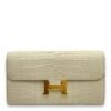 Constance To Go Beton Wallet On Chain in Matte Alligator, Gold hardware