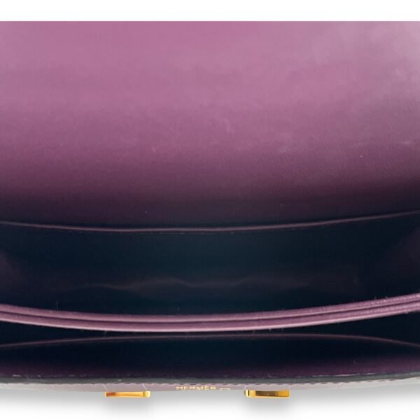 Constance 18 Amethyst in Shiny Alligator, Gold hardware - Image 6