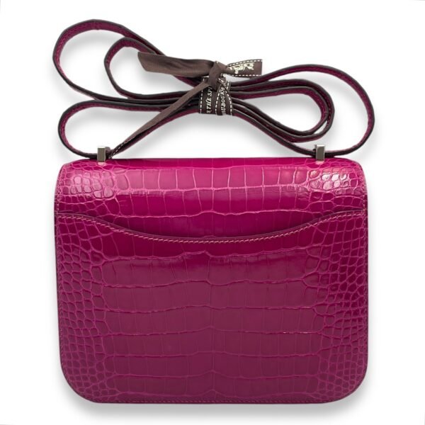 Constance 18 Purple in Shiny Alligator, Palladium hardware - Image 2