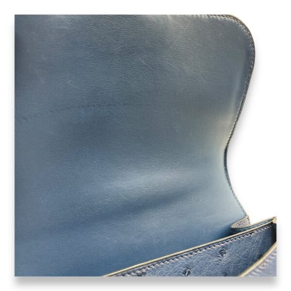 Constance 18 Blue Iris in Ostrich, Gold hardware - Image 7