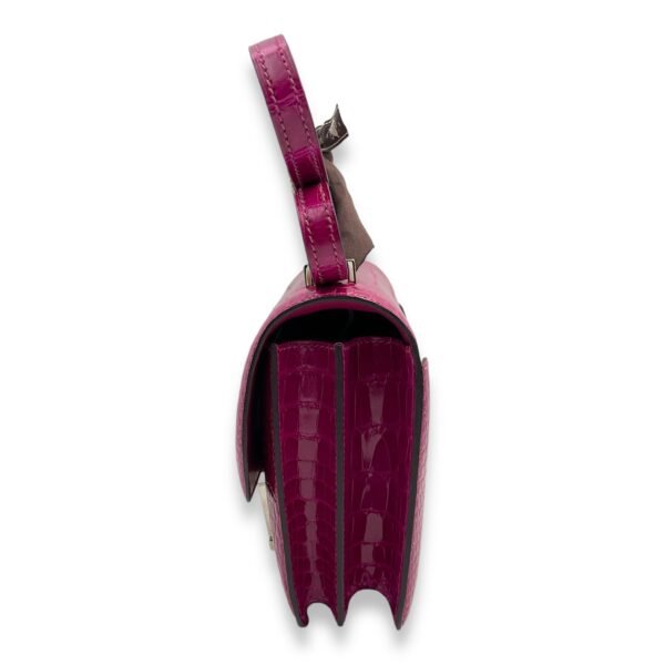 Constance 18 Purple in Shiny Alligator, Palladium hardware - Image 4