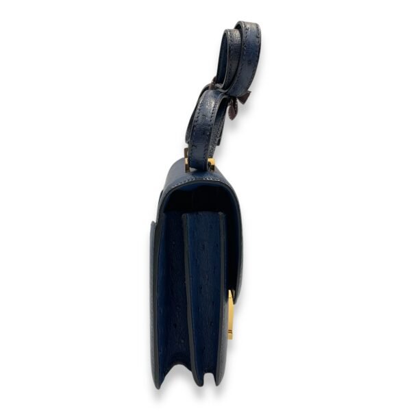 Constance 18 Blue Iris in Ostrich, Gold hardware - Image 3