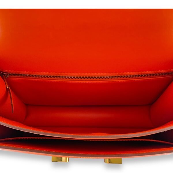 Constance 24 Orange in Ostrich, Gold hardware - Image 6