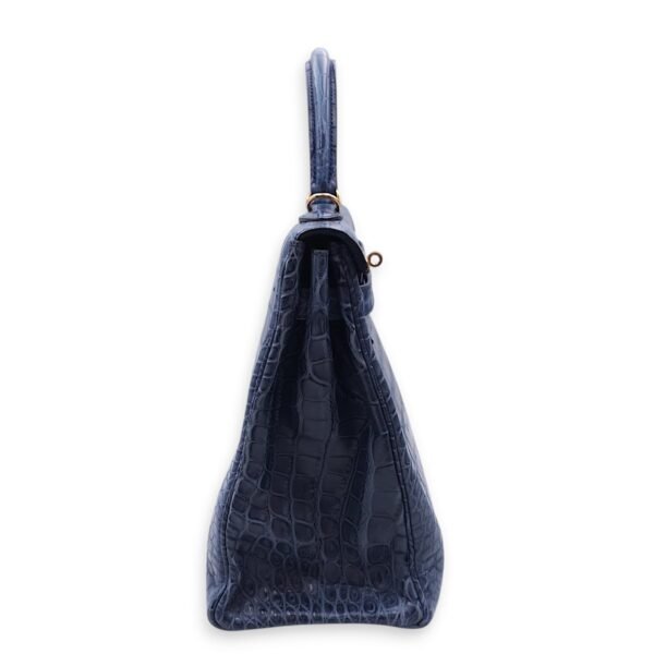 Kelly 35 Blue De Malte in Matte Alligator, Gold hardware - Image 5